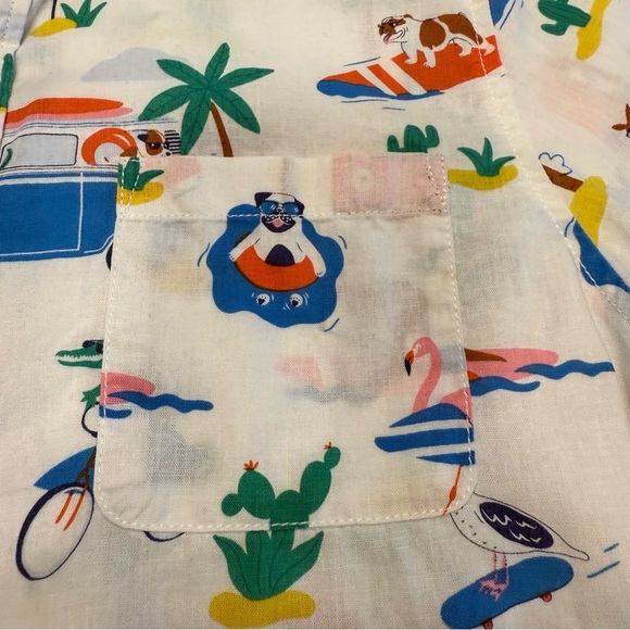 BODEN Boys Linen blend Short Sleeve Shirt size 13-14 years NWOT Multi Color - Picture 9 of 13